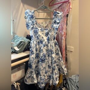 Club L London MATERNITY Blue and White Floral Mini Dress